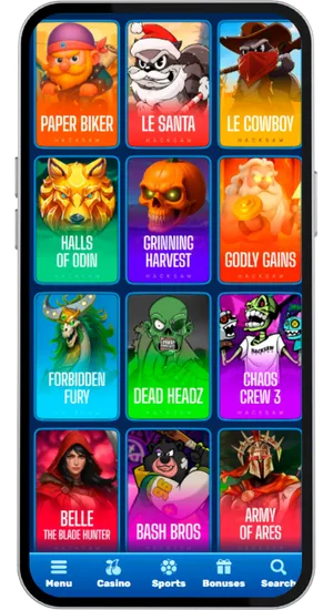 Finding Le Zeus slot in the casino lobby via slots category or search filters