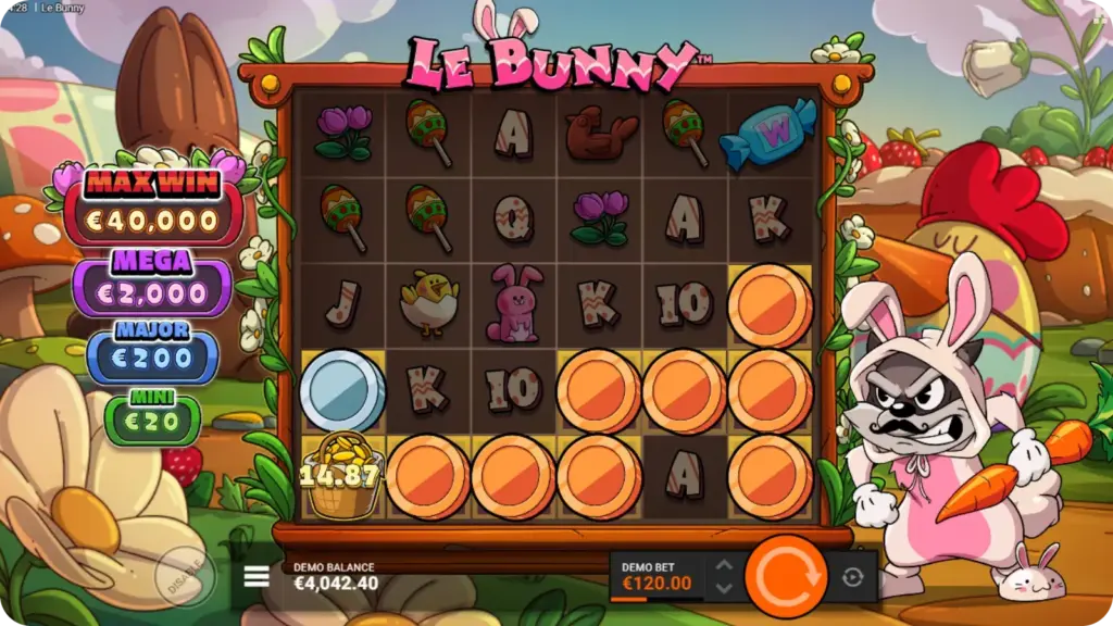 Le Bunny Jackpot Eggs feature levels and max win trigger