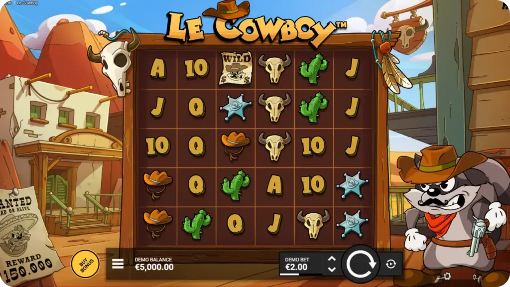 Le Cowboy slot Wild West gameplay UK version