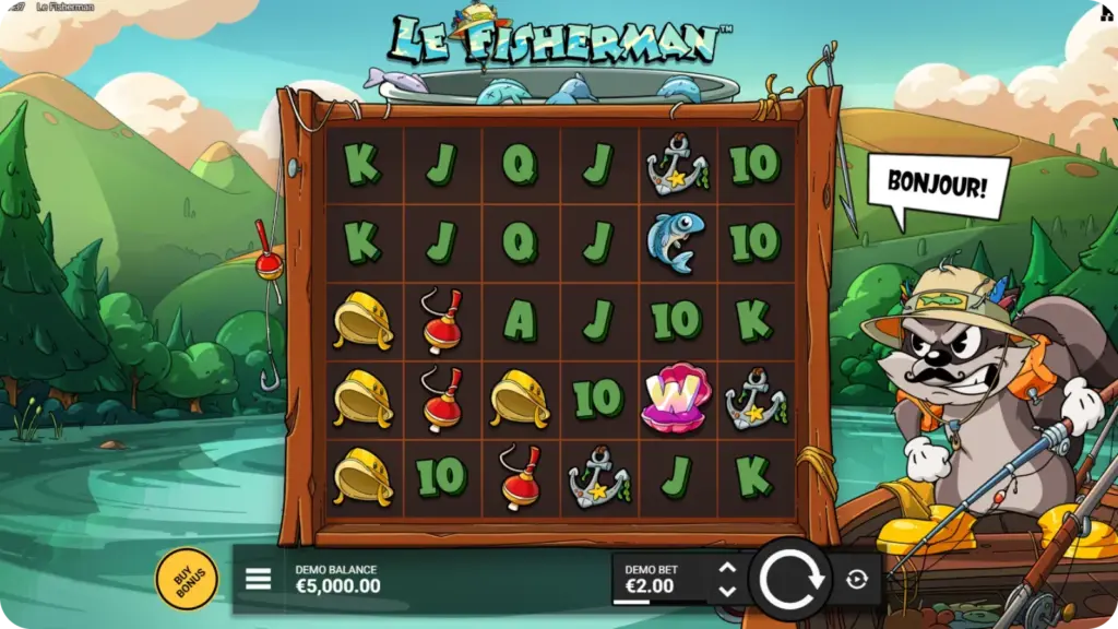 Le Fisherman slot fishing theme gameplay UK version