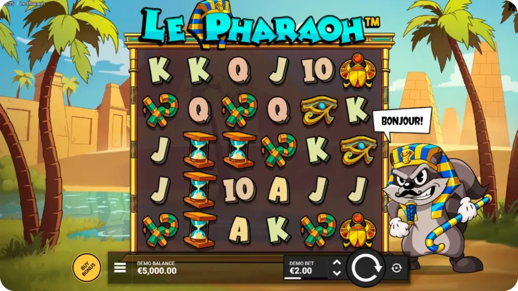 Le Pharaoh slot Ancient Egypt gameplay UK version