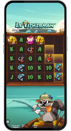 Adjusting stakes between £0.10 and £50 and launching the reels in Le Fisherman slot