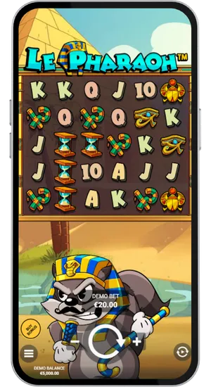 Setting a bet between £0.10 and £100 in Le Pharaoh slot