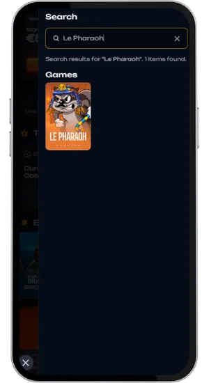 Finding and launching Le Pharaoh in the casino lobby