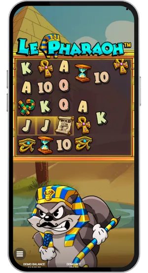 Spinning the reels in Le Pharaoh on desktop or mobile