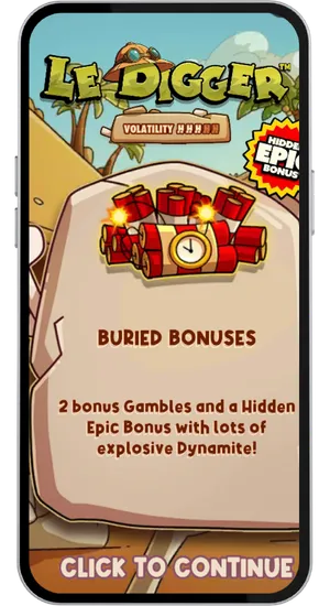 Le Digger buried bonuses intro screen