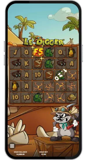 Le Digger cascading cluster wins and dynamite removal