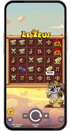 Le Zeus base game grid and controls