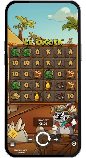 Setting the bet size before spinning Le Digger