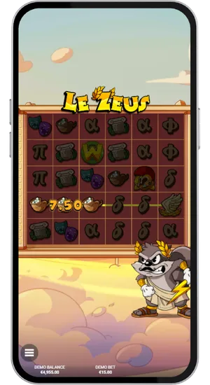 Spinning the reels and triggering Mystery Reveals in Le Zeus mobile